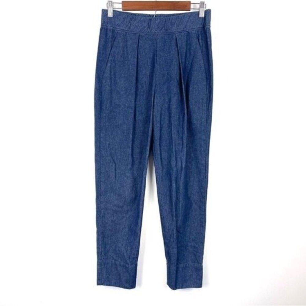 Raquel Allegra The Easy Pant Chambray Pleated Pull on Pants Size 0 (Small/4)